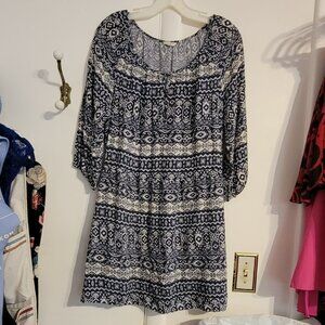 Forever 21 Navy Ikat Dress